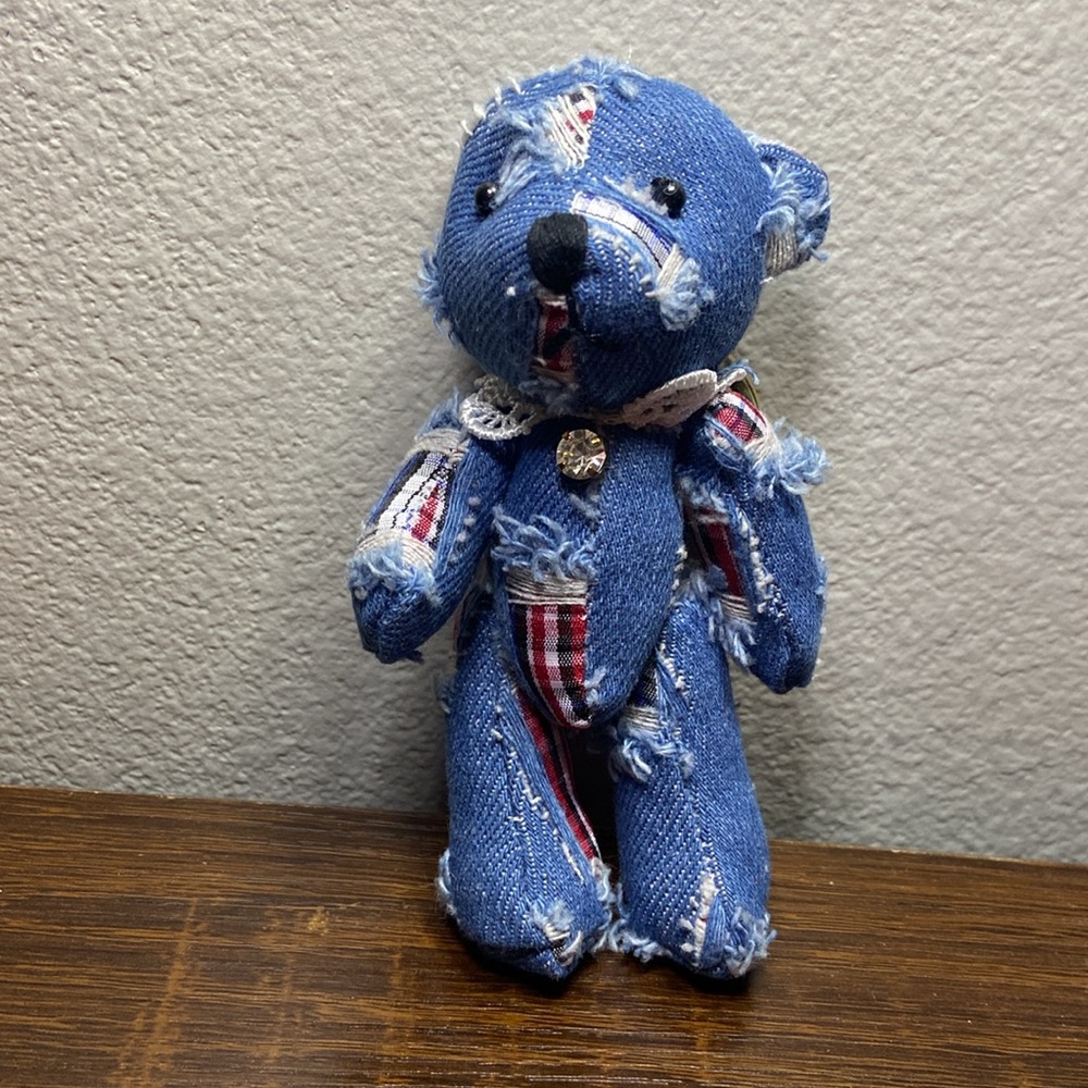 Denim bear key chain - Picture 4 of 11
